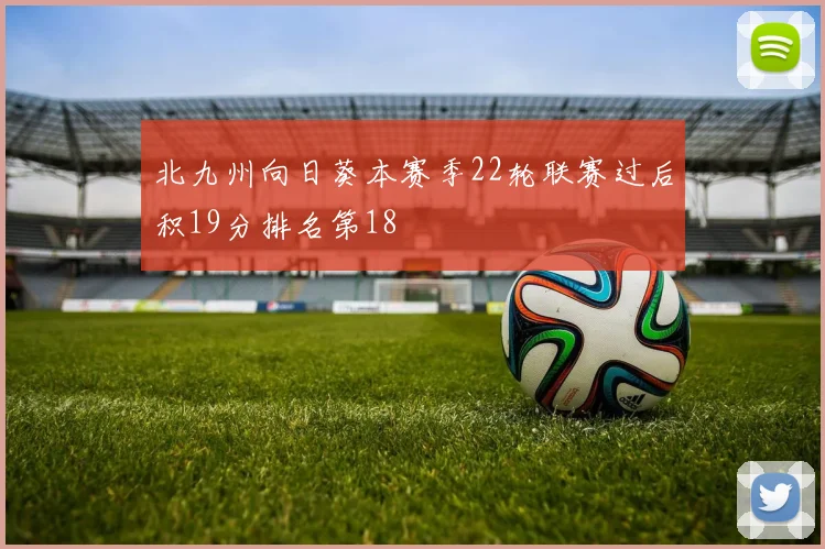 北九州向日葵本赛季22轮联赛过后积19分排名第18